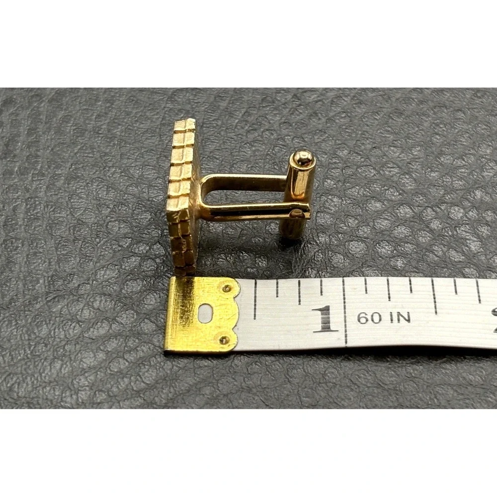 Vintage Roman Soldier Intaglio Style Gold Tone Cufflinks